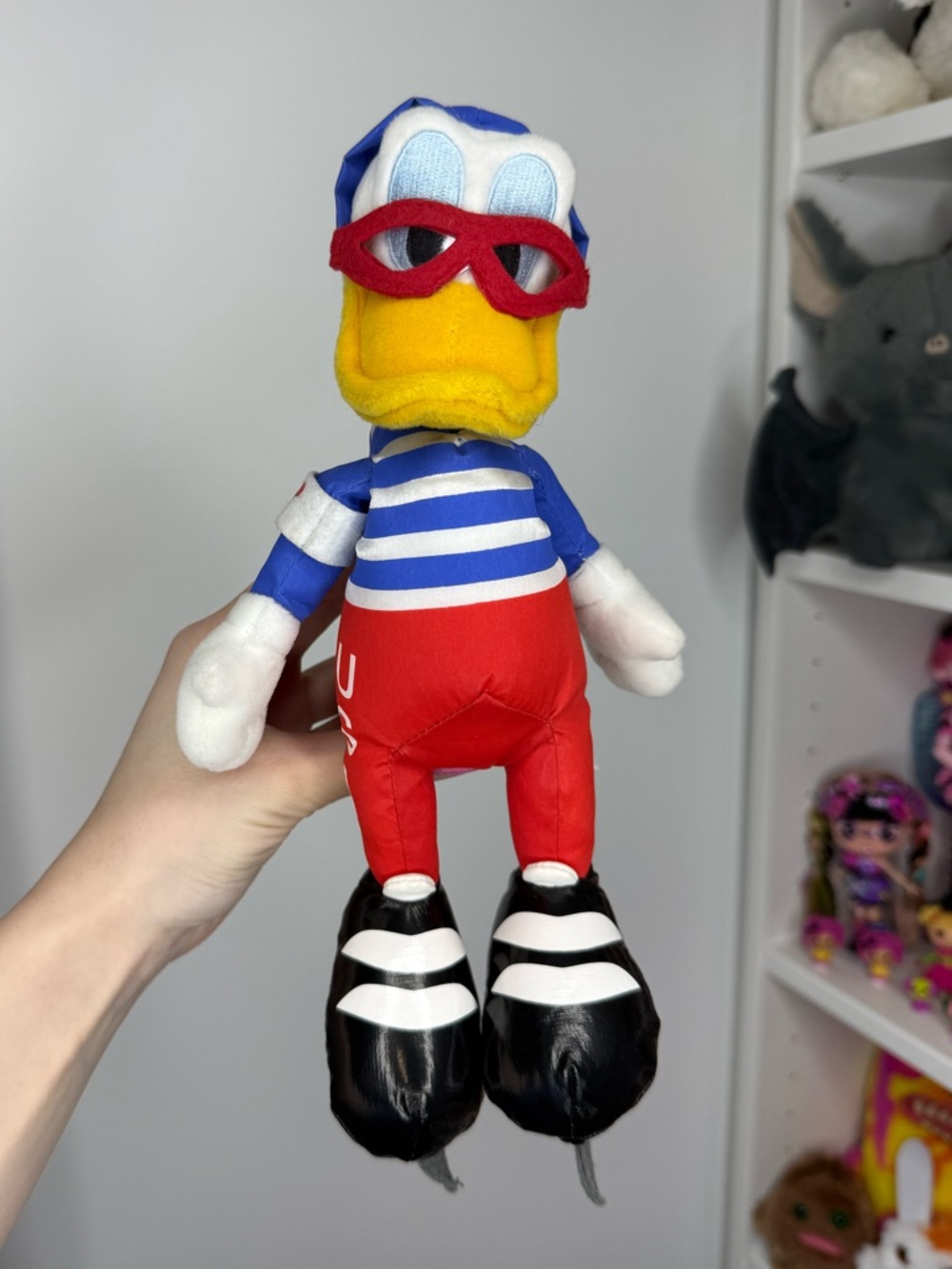 Disney Store USA Olympic Speed Skater Donald Duck plush doll